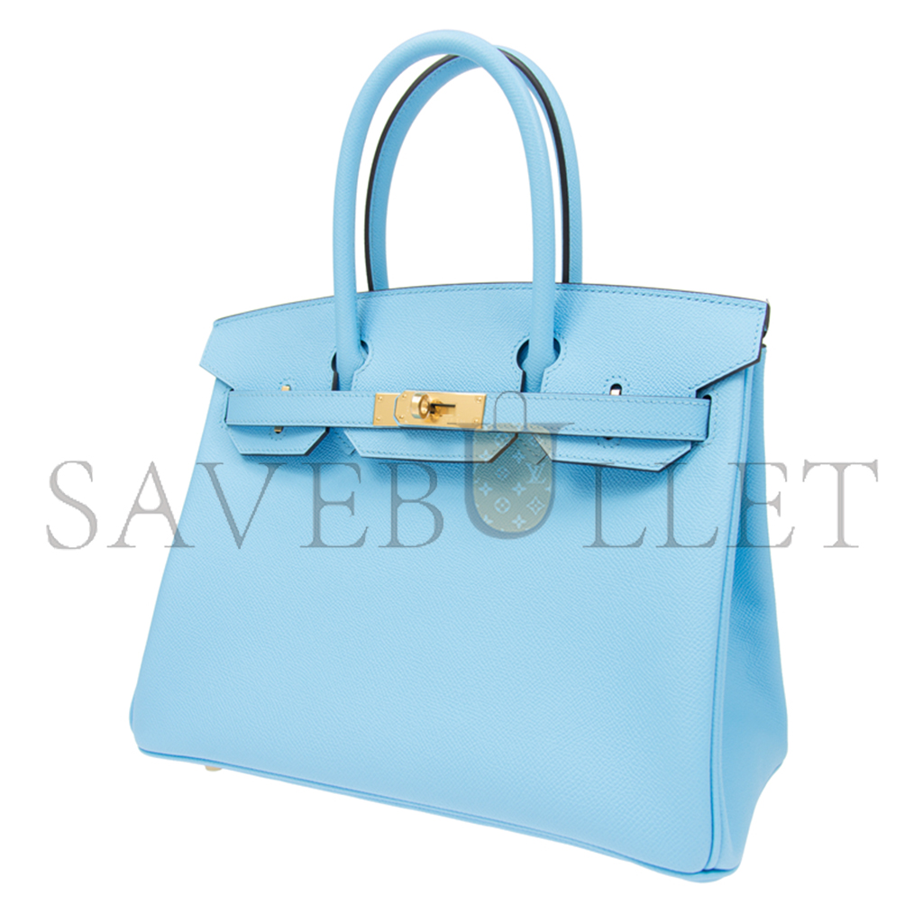 H**mes master birkin 25 sky blue top handle bag bk307nepgp (25*20*13cm)