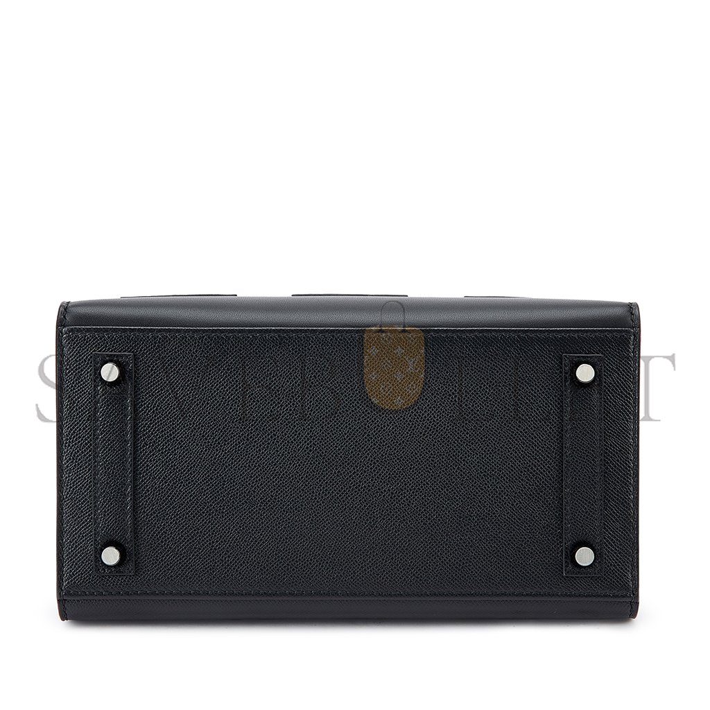 H**mes master birkin 20 black crocodile leather curtain bag bk20 (20*16*11cm)