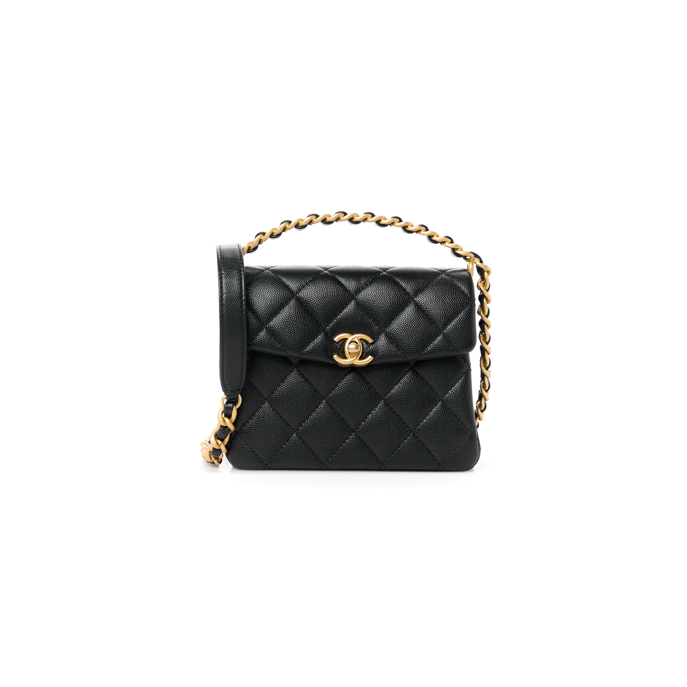 Ch*el caviar quilted 31 rue cambon mini top handle flap (19*15*7cm)