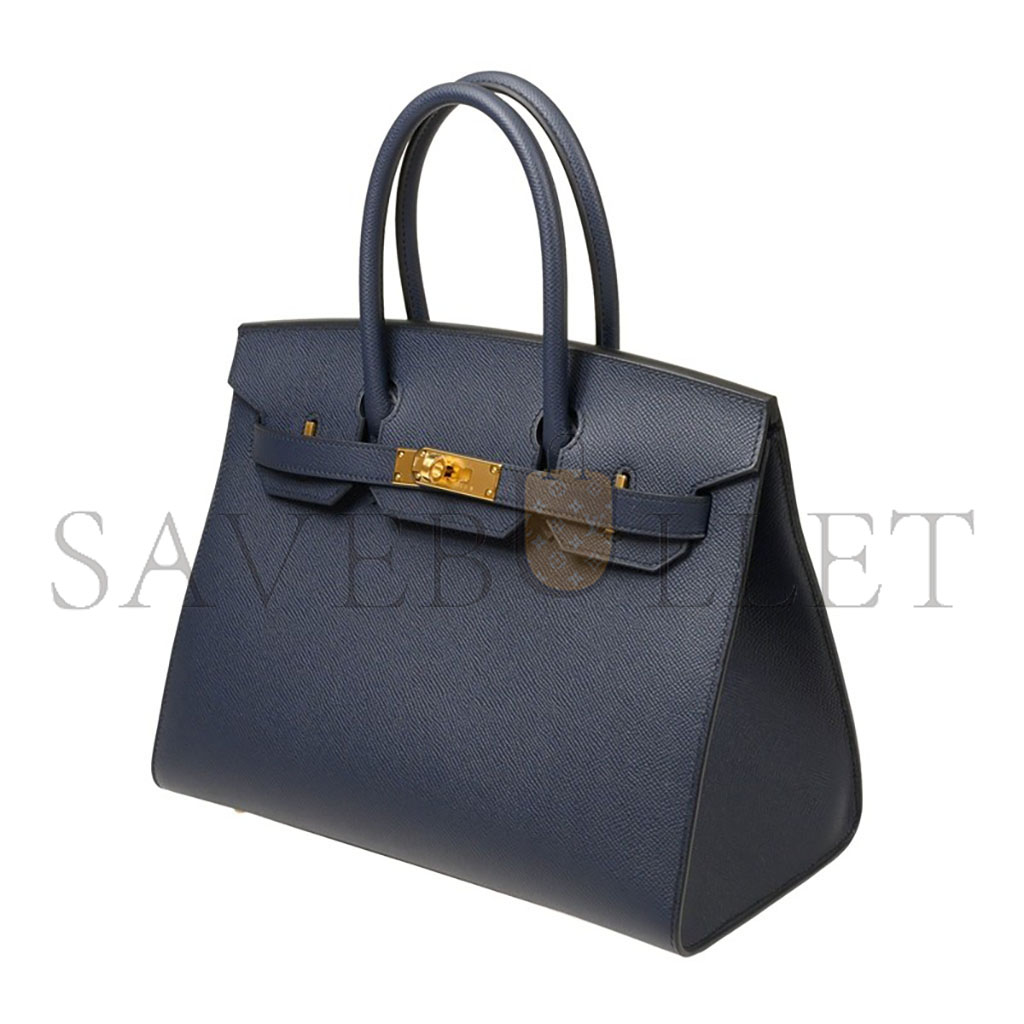 H**mes master birkin 30 togo leather blue gold buckle bag bk3076epgpo (30*20*13cm)