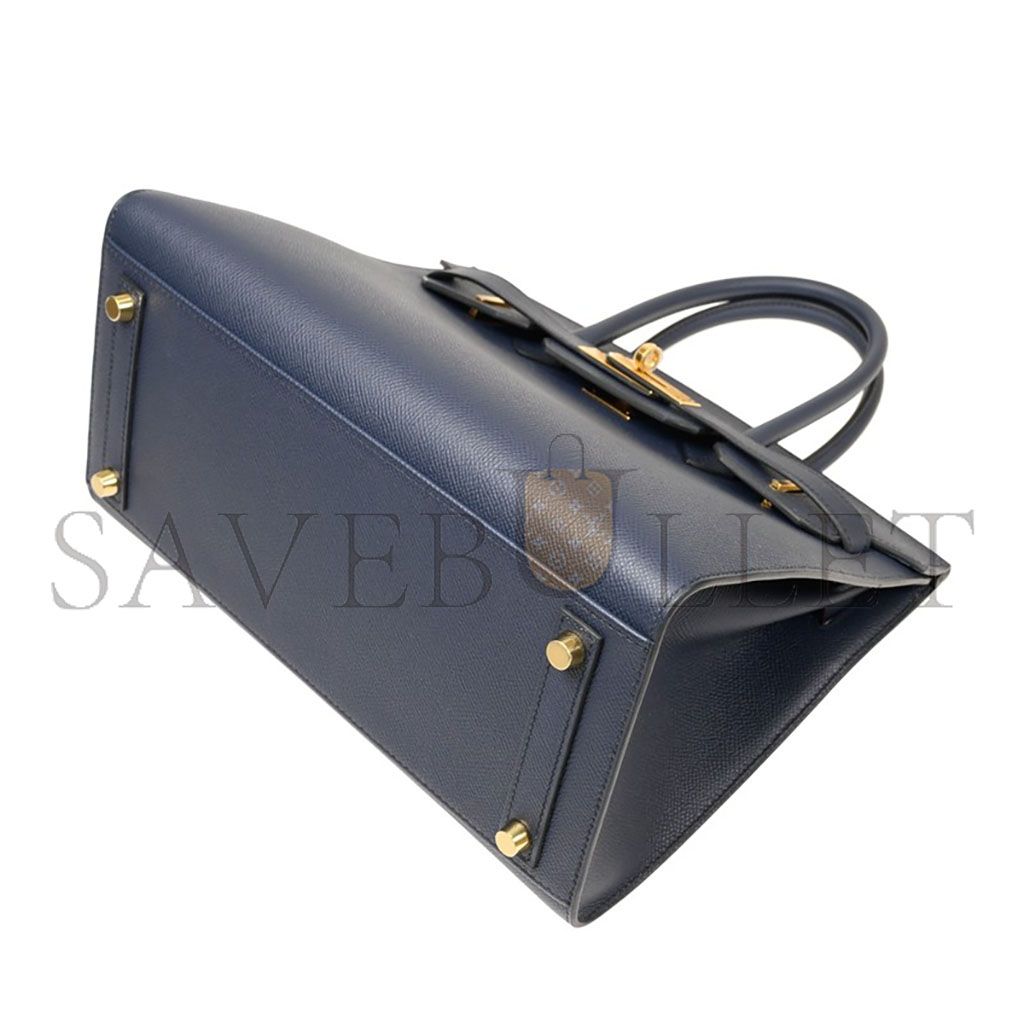 H**mes master birkin 30 togo leather blue gold buckle bag bk3076epgpo (30*20*13cm)
