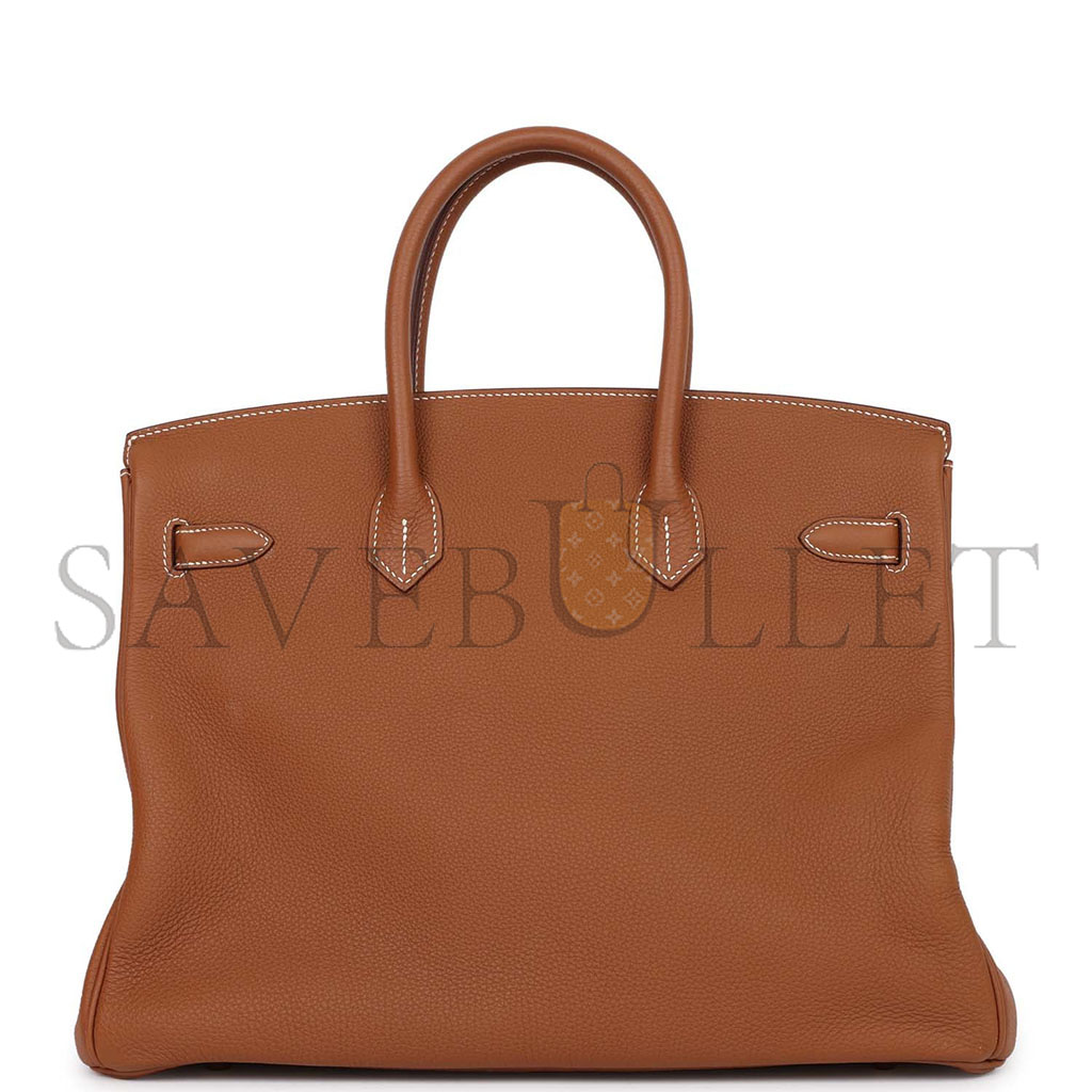 H**mes master birkin 35 togo golden brown gold buckle bag 1900409 (35*25*18cm)