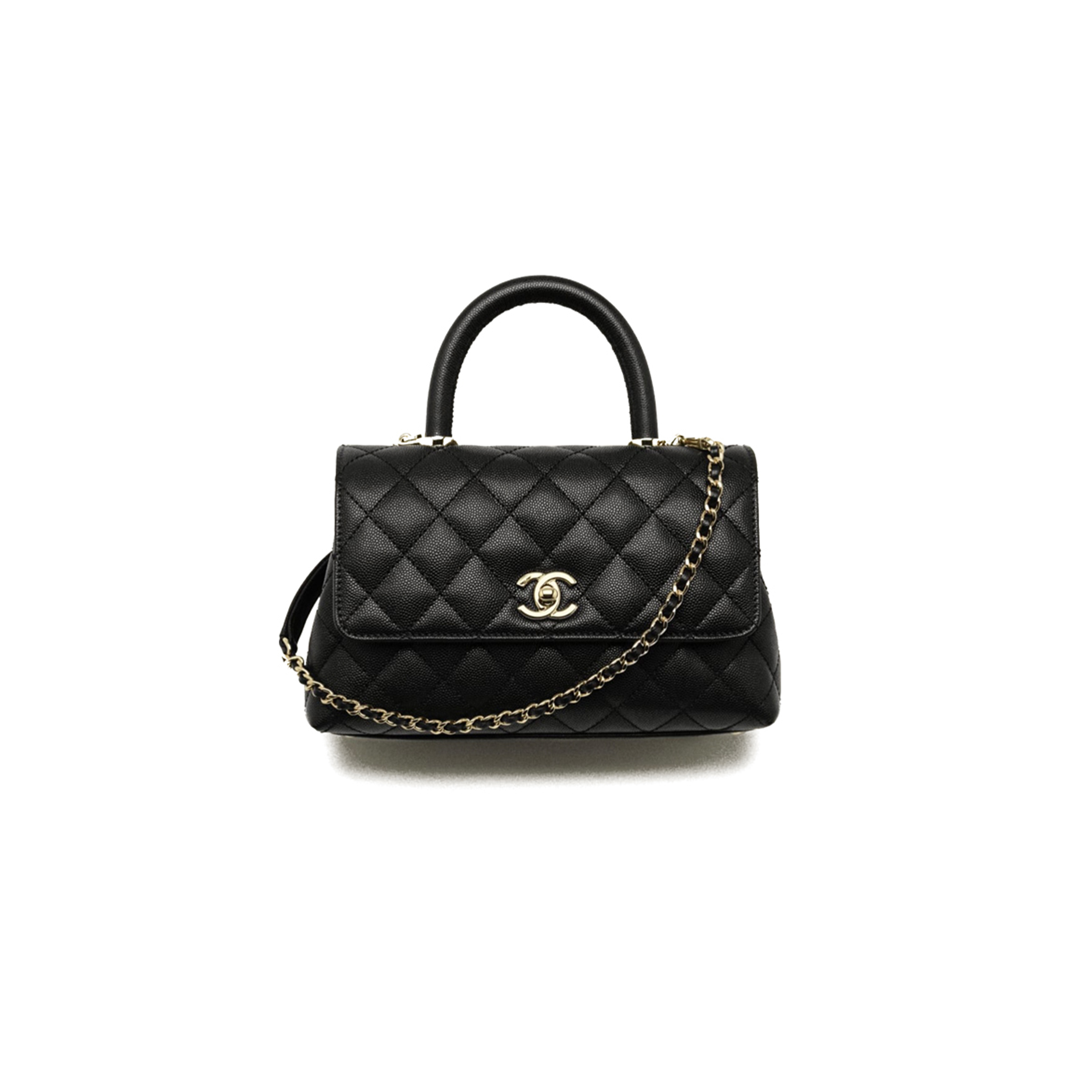 Ch*el small top handle flap bag a92990 (24*14*10cm)
