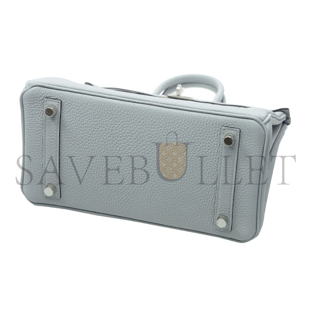 H**mes master birkin 25 togo leather haze blue silver buckle bag bk258utgss (25*20*13cm)