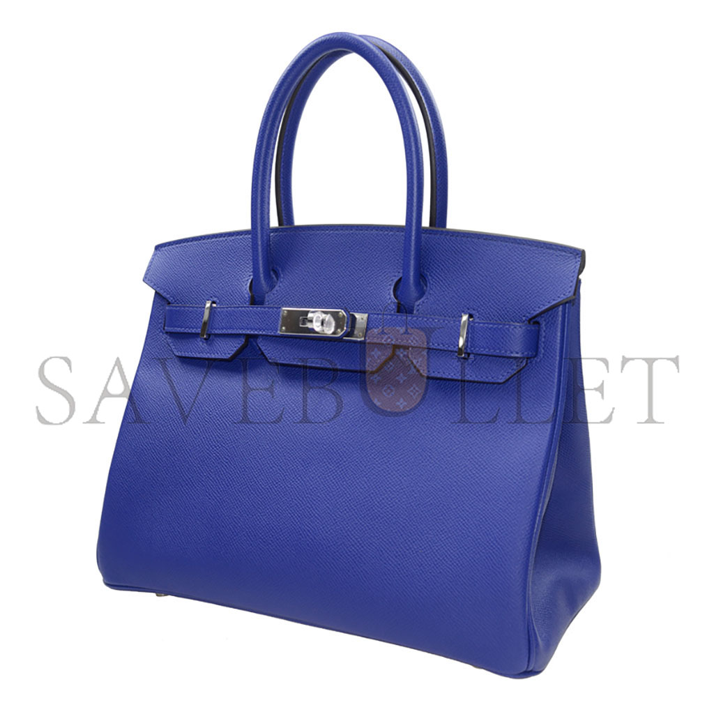 H**mes birkin 35 togo leather electric blue silver buckle bag h028369ck7t (35*28*18cm)