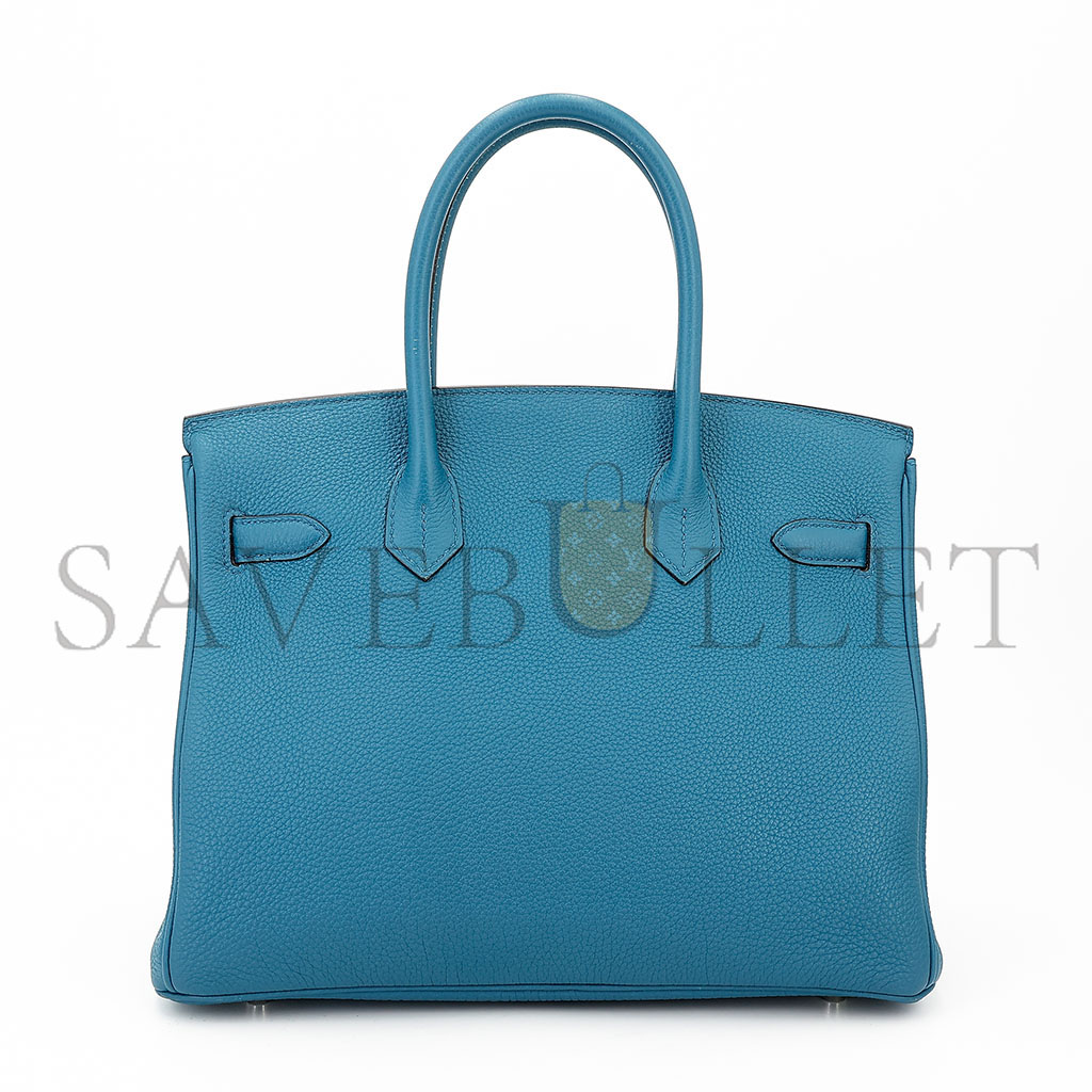 h**mes birkin 35 togo leather calfskin Nor*hern blue gold buckle bag 9813026098 (35*28*18cm)