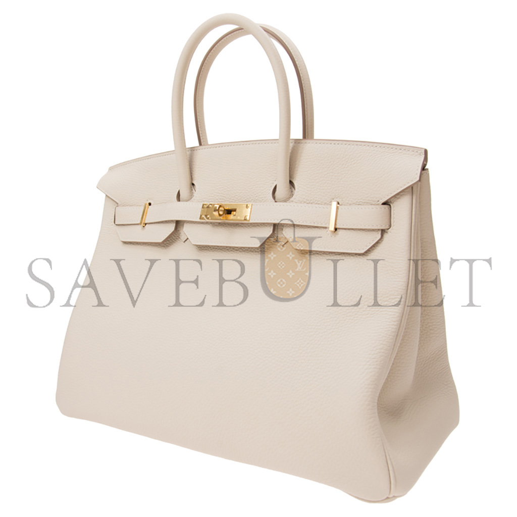 H**mes birkin 35 togo leather milkshake platinum buckle bag bk3510tggp (35*28*18cm)