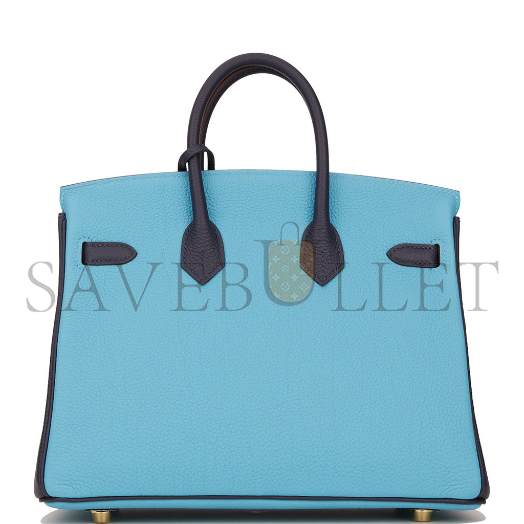 hermÈs master birkin 30 togo leather Nor*hern blue and midnight blue rose gold buckle 2354843790 (30*23*15cm)