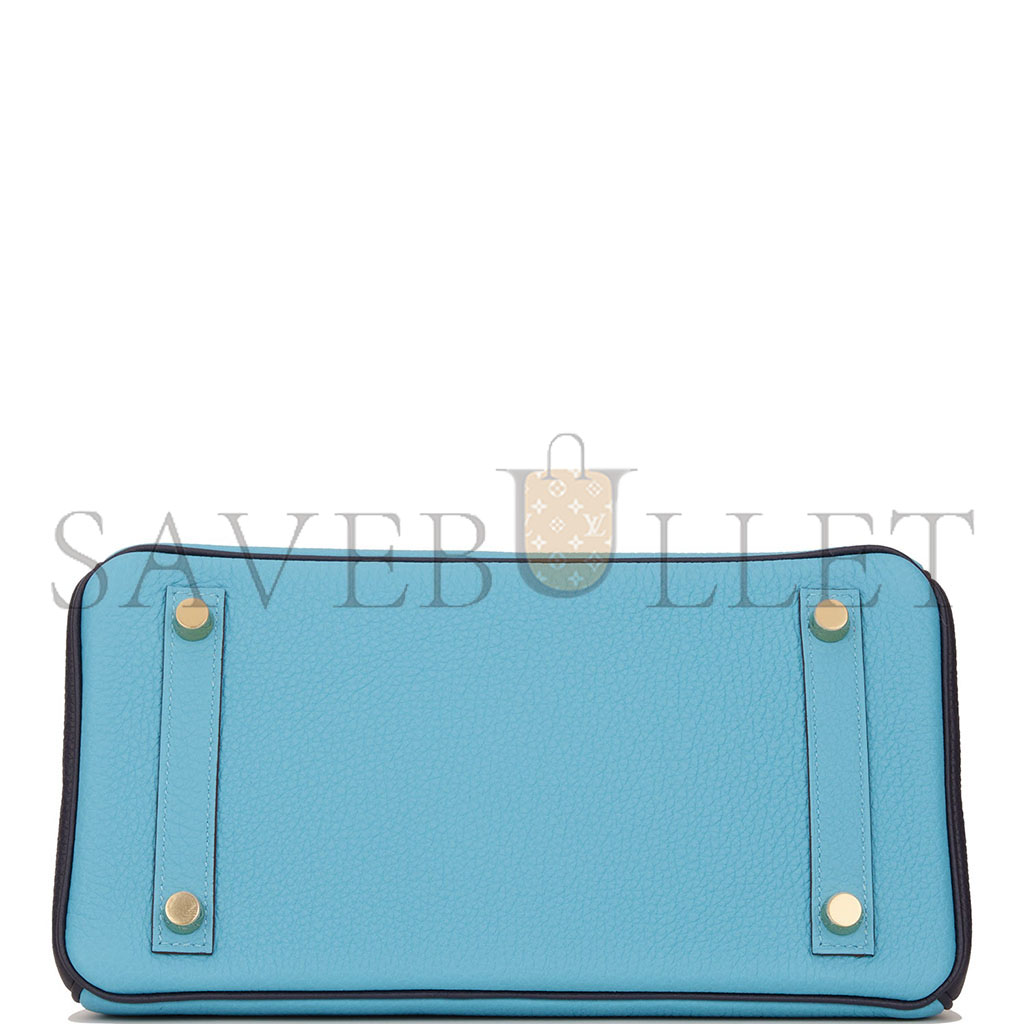 hermÈs master birkin 30 togo leather Nor*hern blue and midnight blue rose gold buckle 2354843790 (30*23*15cm)