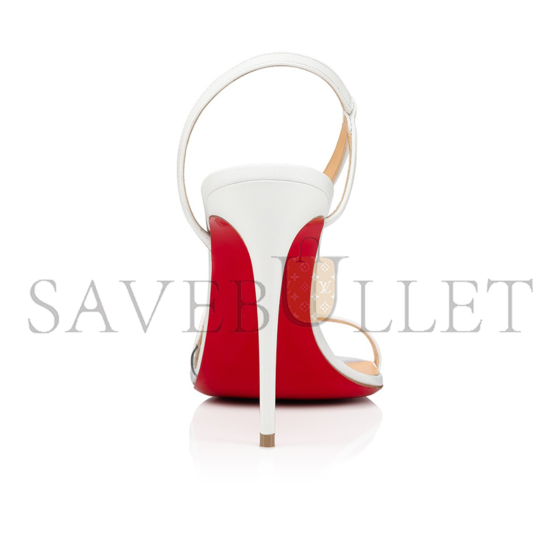 Ch**an louboutin rosalie 100 mm sandals-leather and pvc-bianco-women 3210190w222