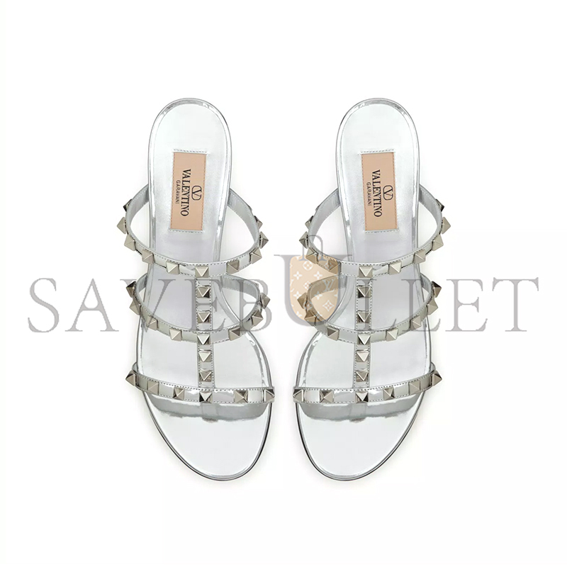 V*A(LENTINO ROCKSTUD MIRROR-EFFECT SLIDE SANDAL 60MM 3W2S0C47WRP_S13