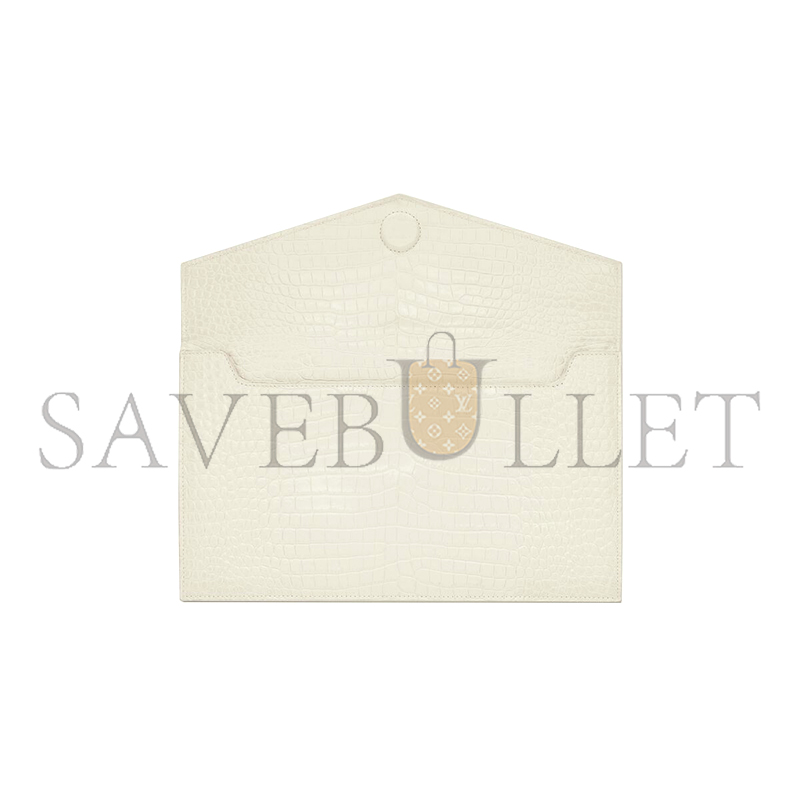 YSL UPTOWN POUCH IN CROCODILE-EMBOSSED SHINY LEATHER 565739DND0J9207 (21.5*12*2.5cm)