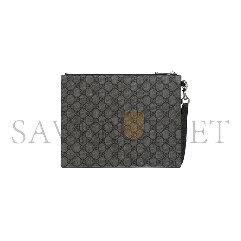 g*u*i gg Sup*e spunty calf leather pouch 768374 (28*22*3cm)