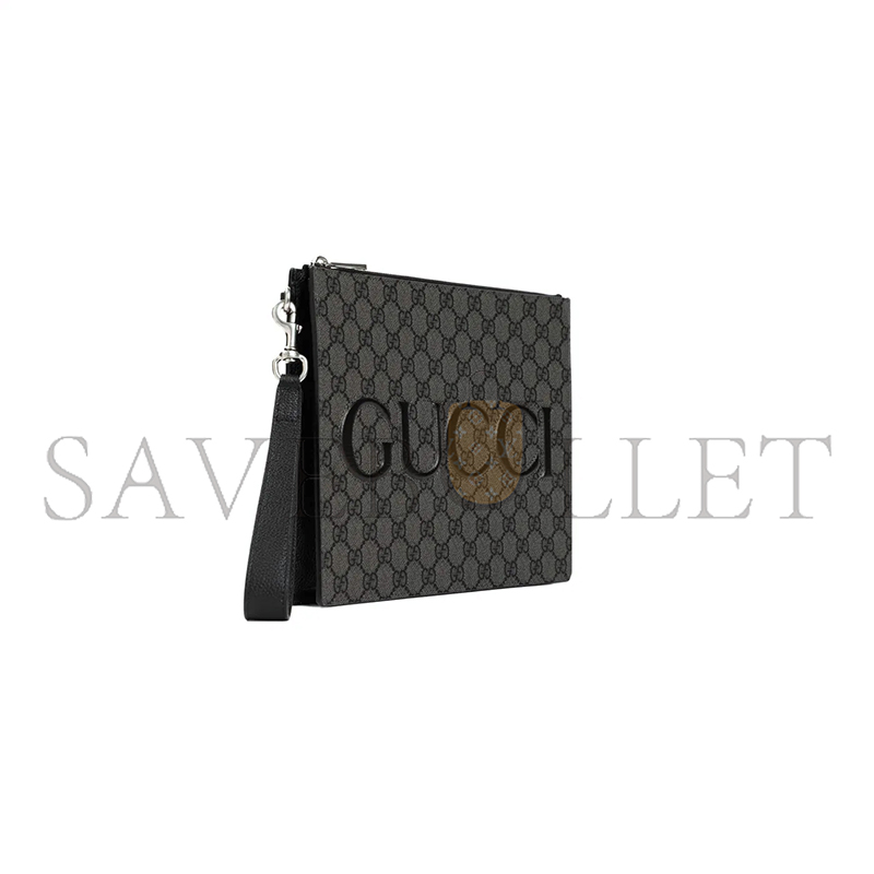 g*u*i gg Sup*e spunty calf leather pouch 768374 (28*22*3cm)