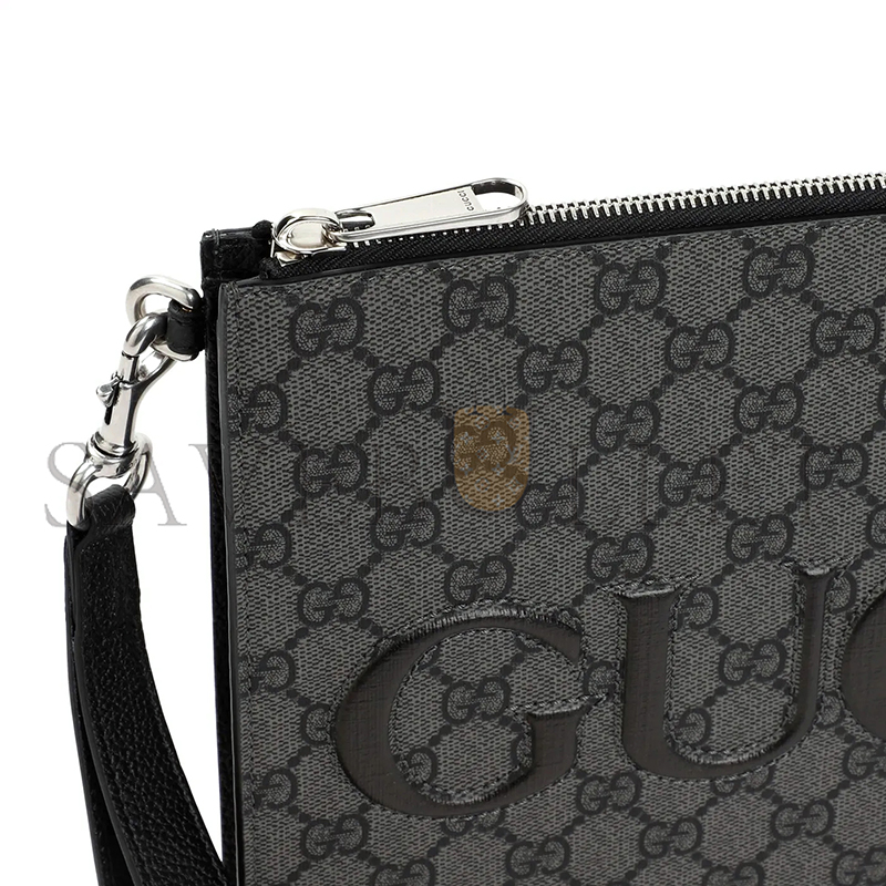 g*u*i gg Sup*e spunty calf leather pouch 768374 (28*22*3cm)