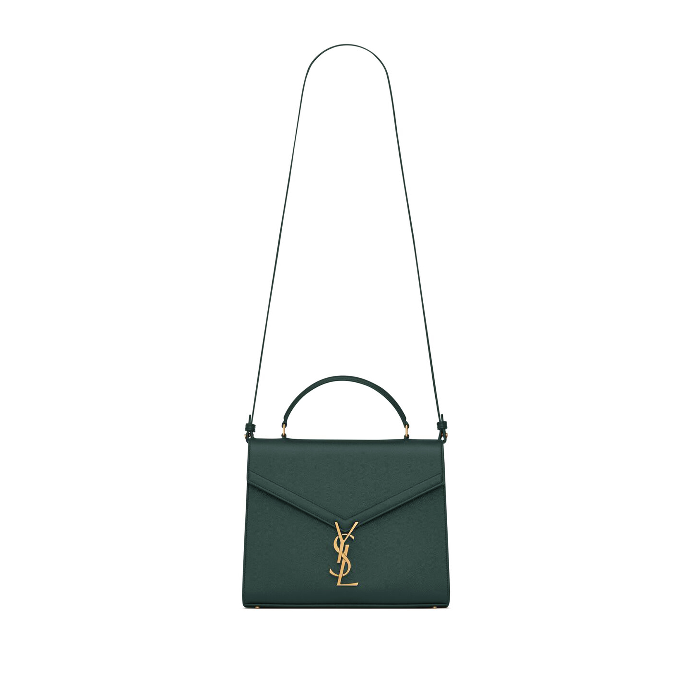 Y*L CASSANDRA MEDIUM TOP HANDLE BAG IN GRAIN DE POUDRE EMBOSSED LEATHER 578000362259 (24.5*20*11.5cm