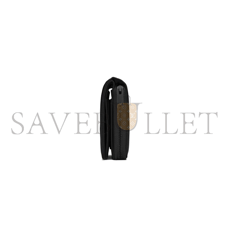 Y*L CASSANDRE MATELASSÉ COMPACT ZIP AROUND WALLET IN GRAIN DE POUDRE LEATHER 668288BOW081000 (12*10*