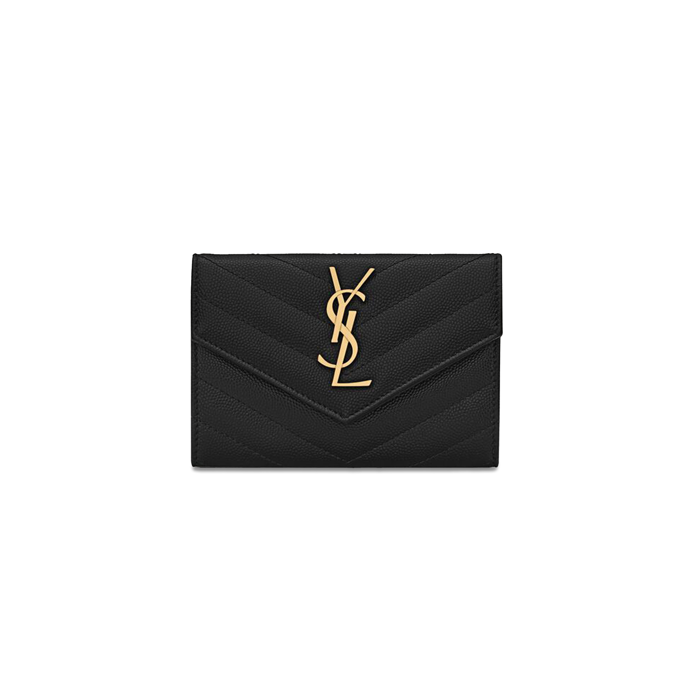 Y*L CASSANDRE MATELASSÉ SMALL ENVELOPE WALLET IN GRAIN DE POUDRE LEATHER 414404BOW011000 (13.5*9.5*3
