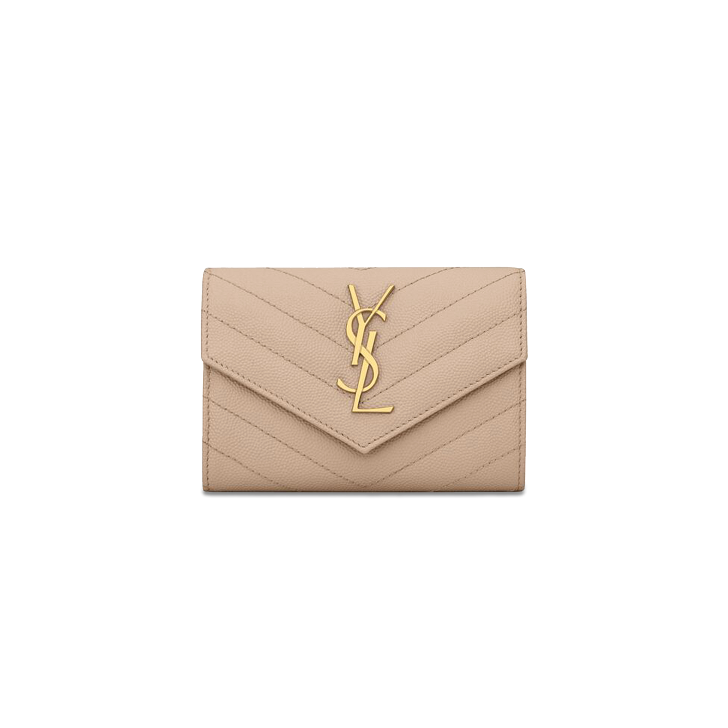 Y*L CASSANDRE MATELASSÉ SMALL ENVELOPE WALLET IN GRAIN DE POUDRE LEATHER 414404BOW012721 (13.5*9.5*3