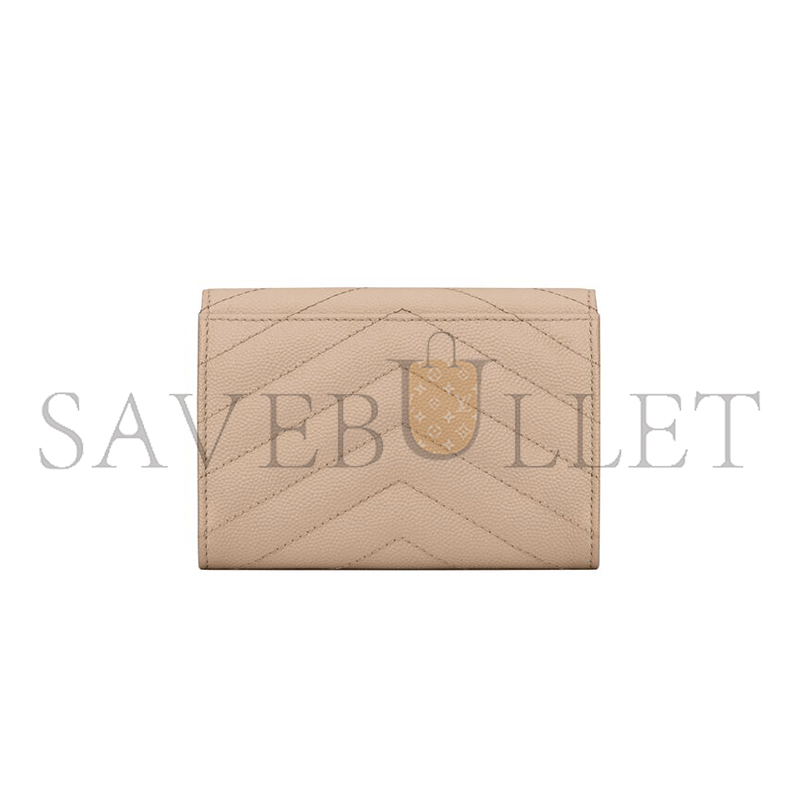 Y*L CASSANDRE MATELASSÉ SMALL ENVELOPE WALLET IN GRAIN DE POUDRE LEATHER 414404BOW012721 (13.5*9.5*3