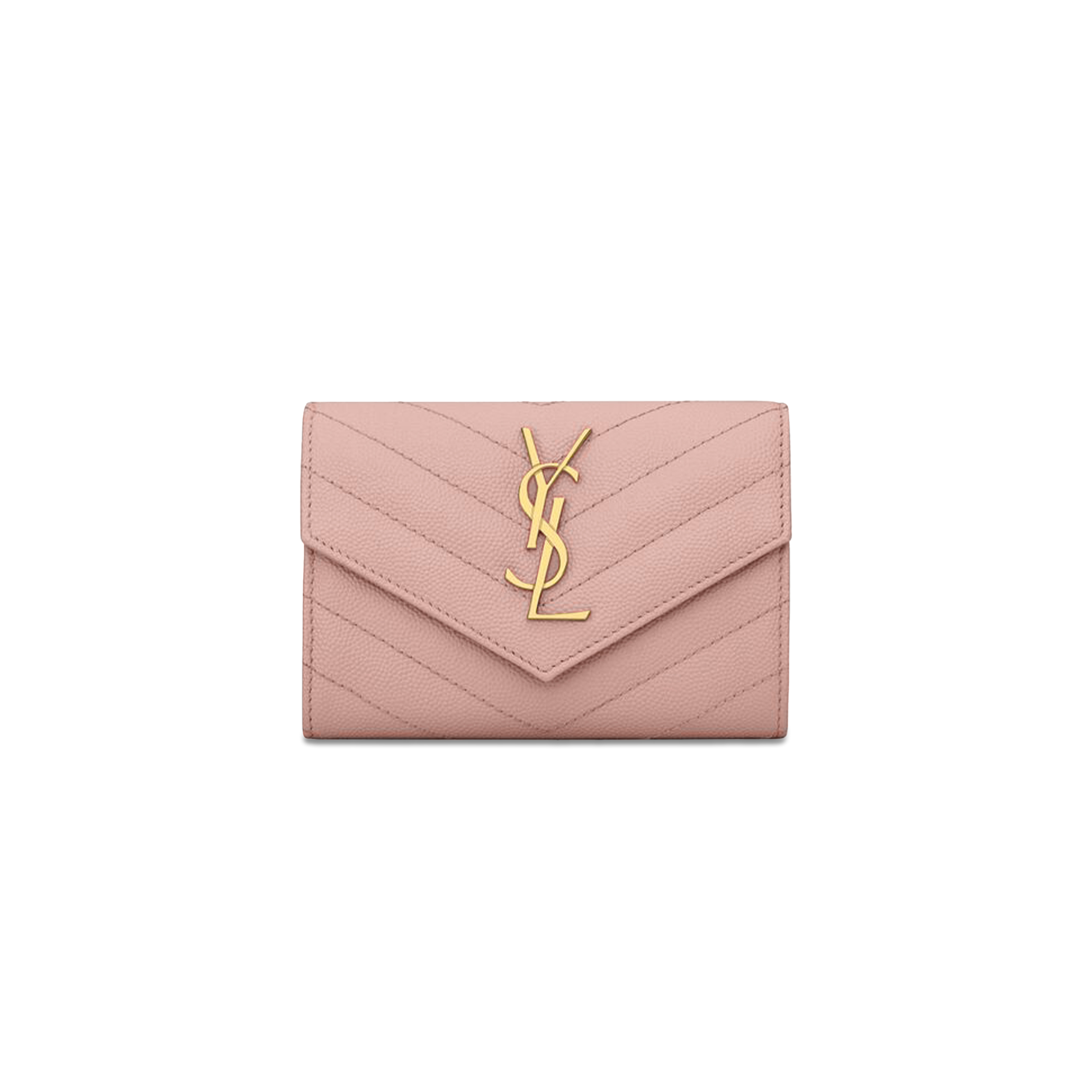Y*L CASSANDRE MATELASSÉ SMALL ENVELOPE WALLET IN GRAIN DE POUDRE LEATHER 414404BOW016920 (13.5x9.5x3
