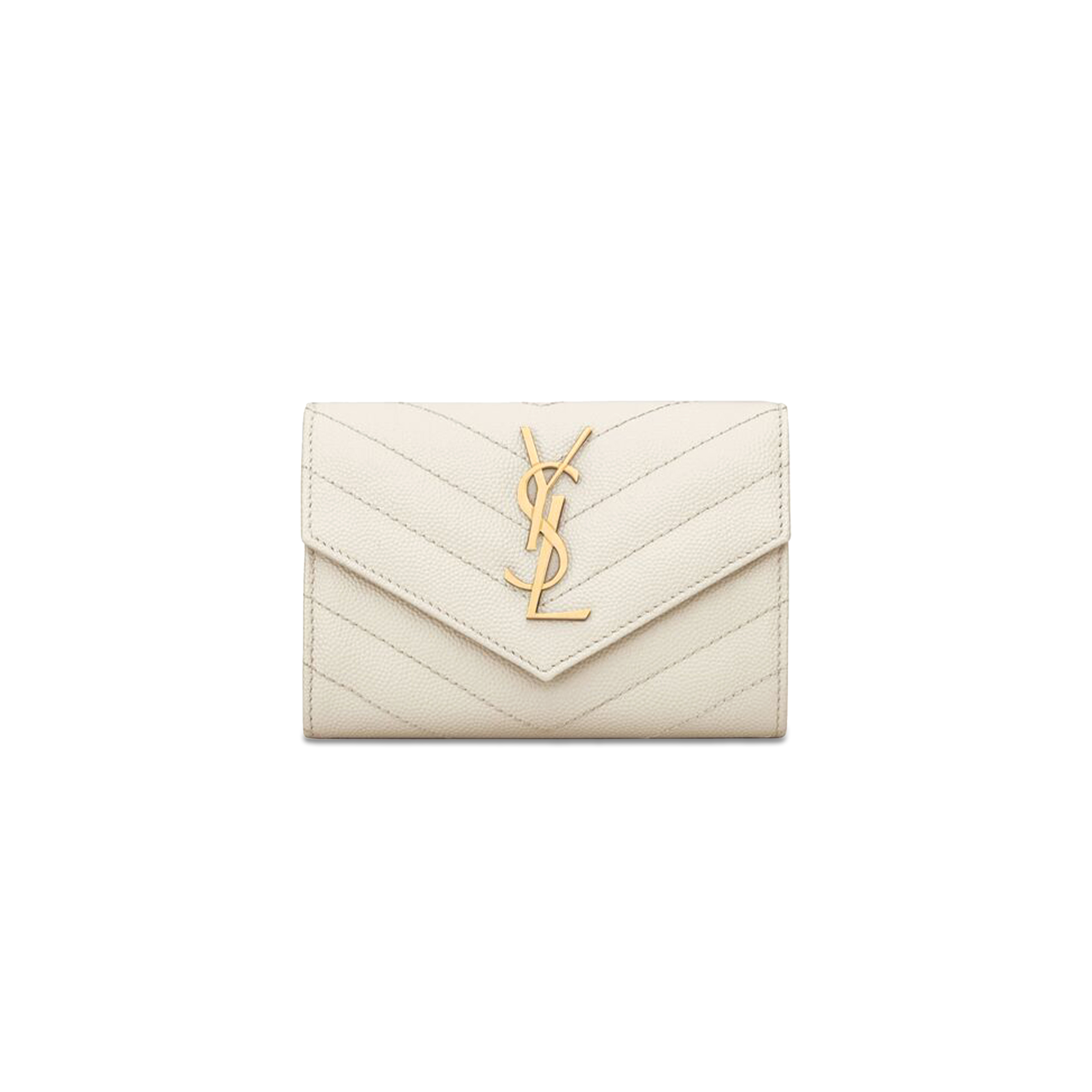 Y*L CASSANDRE MATELASSÉ SMALL ENVELOPE WALLET IN GRAIN DE POUDRE LEATHER 414404BOW019207 (13.5*9.5*3