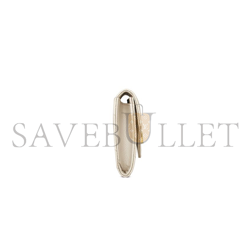 Y*L CASSANDRE MATELASSÉ SMALL ENVELOPE WALLET IN GRAIN DE POUDRE LEATHER 414404BOW019207 (13.5*9.5*3
