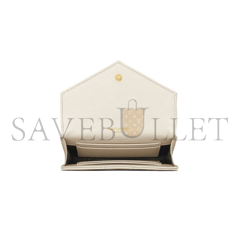 Y*L CASSANDRE MATELASSÉ SMALL ENVELOPE WALLET IN GRAIN DE POUDRE LEATHER 414404BOW019207 (13.5*9.5*3