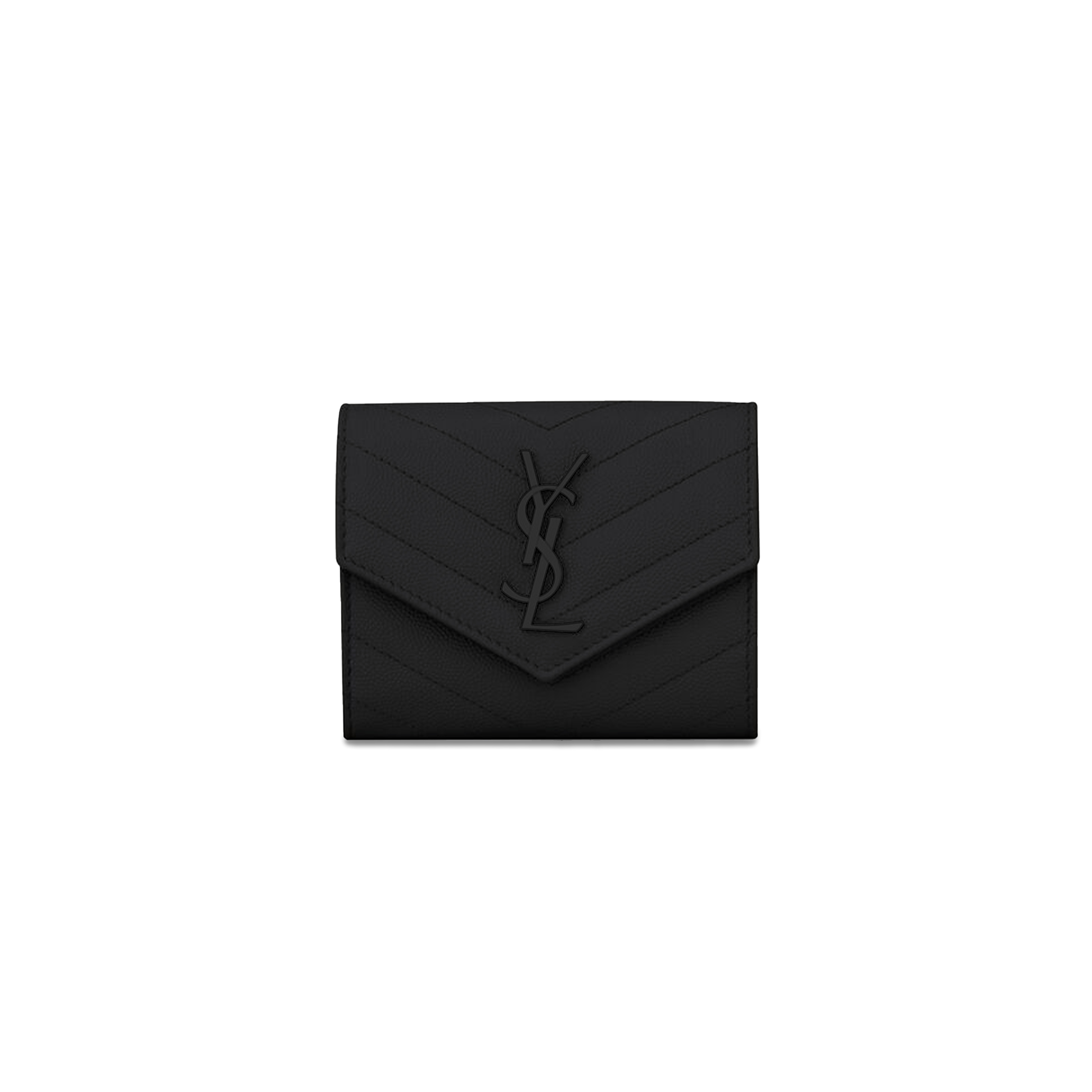 Y*L CASSANDRE MATELASSÉ COMPACT TRI FOLD WALLET IN GRAIN DE POUDRE LEATHER 403943366520 (12.5*10*2.5