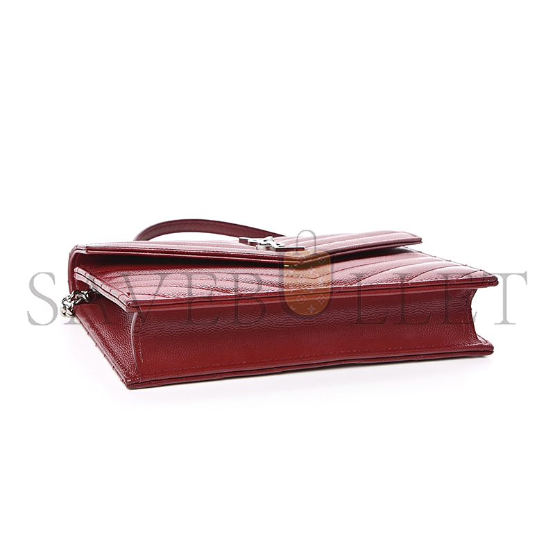 Y*L CASSANDRE MATELASSÉ ENVELOPE CHAIN WALLET IN GRAIN DE POUDRE EMBOSSED LEATHER 695108462551 (19*1