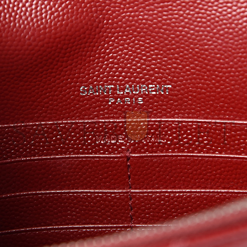 Y*L CASSANDRE MATELASSÉ ENVELOPE CHAIN WALLET IN GRAIN DE POUDRE EMBOSSED LEATHER 695108462551 (19*1