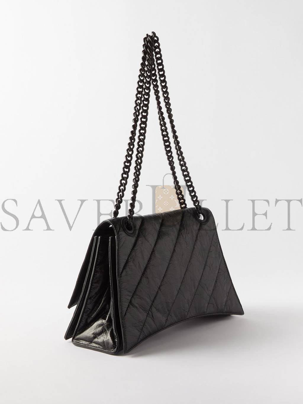 Ba*len*cia*ga black crush m quilted creased leather shoulder bag  matchesfashion us (30.9*20.3*11.4cm)