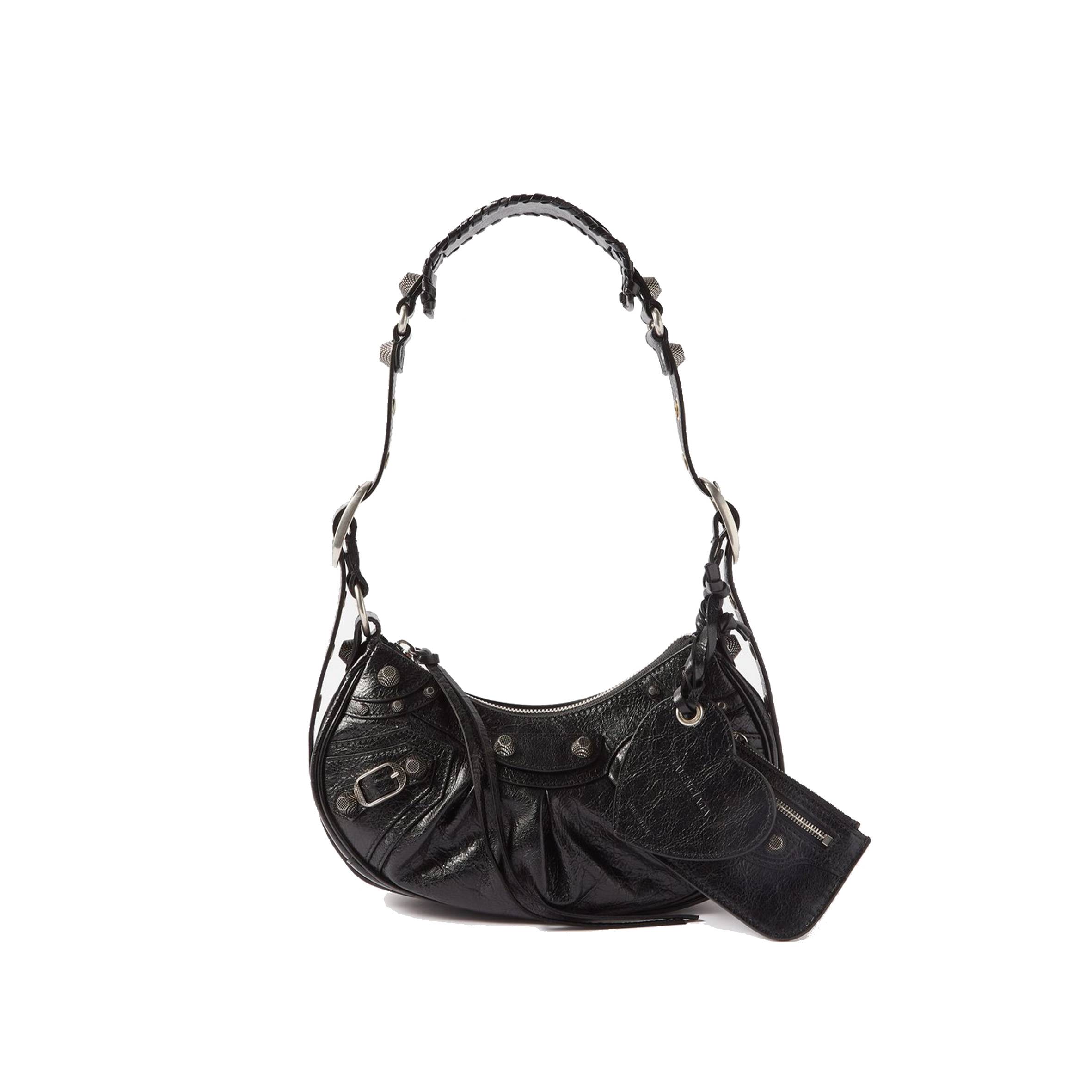 Ba*len*cia*ga black cagole xs leather shoulder bag  matchesfashion us (24*13.5*5.4cm)