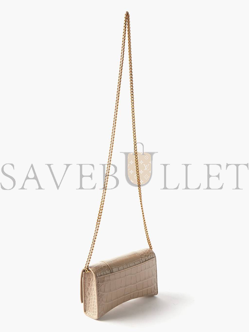 Ba*len*cia*ga brown hourglass crocodile-effect leather cross-body bag  matchesfashion us (19.4*11*4.8cm)
