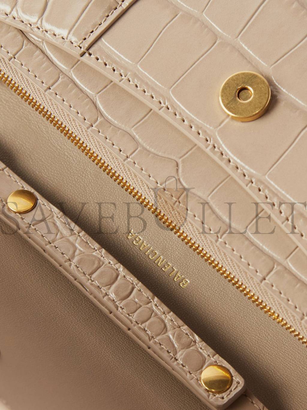 Ba*len*cia*ga brown hourglass crocodile-effect leather cross-body bag  matchesfashion us (19.4*11*4.8cm)