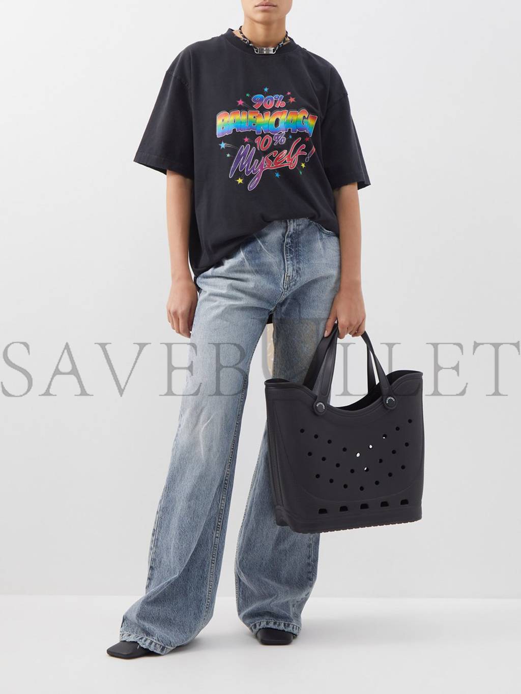 Ba*len*cia*ga black x crocs rubber tote bag matchesfashion us (47.7*36.8*17.5cm)