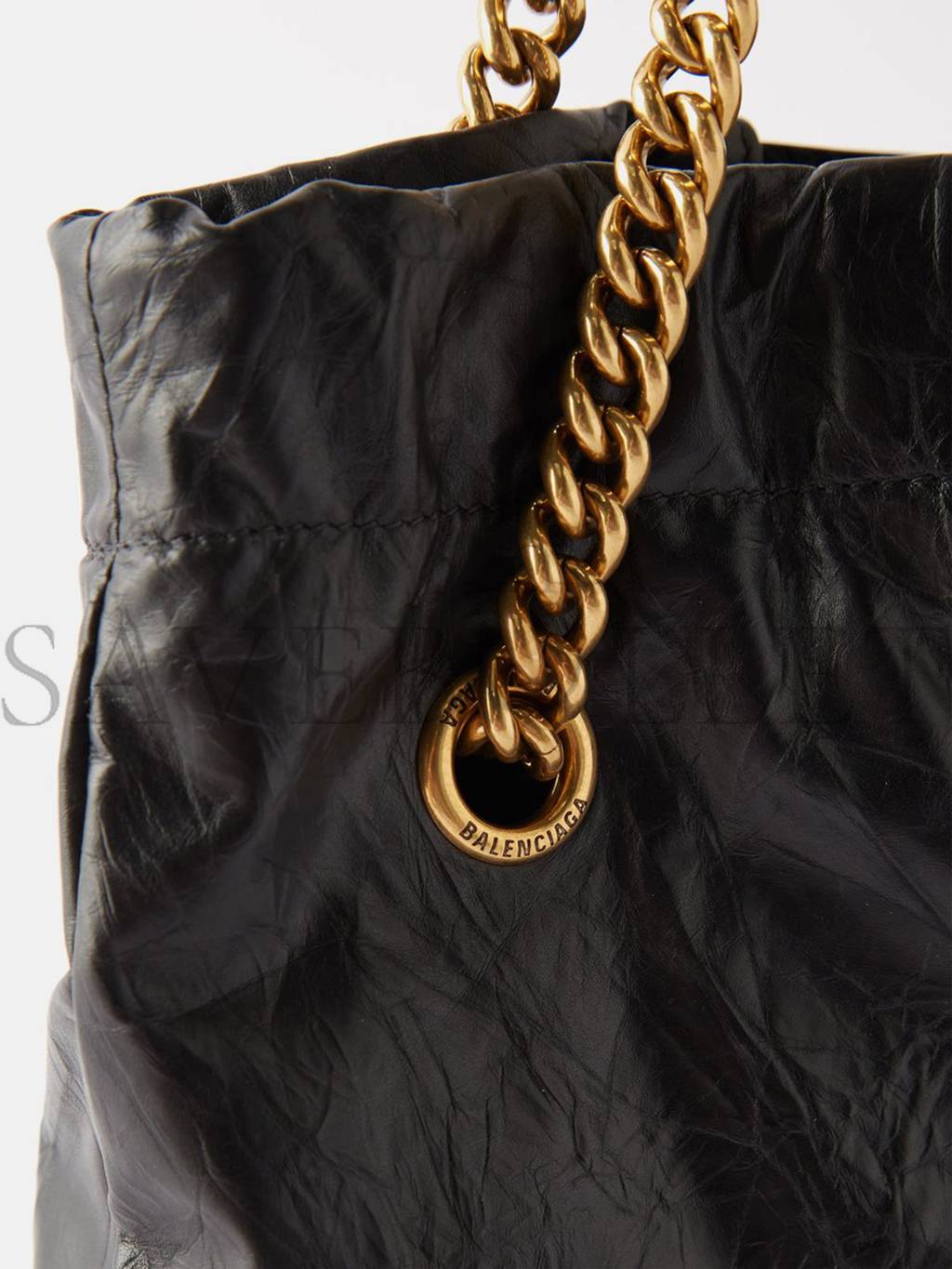Ba*len*cia*ga black crush creased-leather tote bag  matchesfashion us (27.9*25.4*10.1cm)