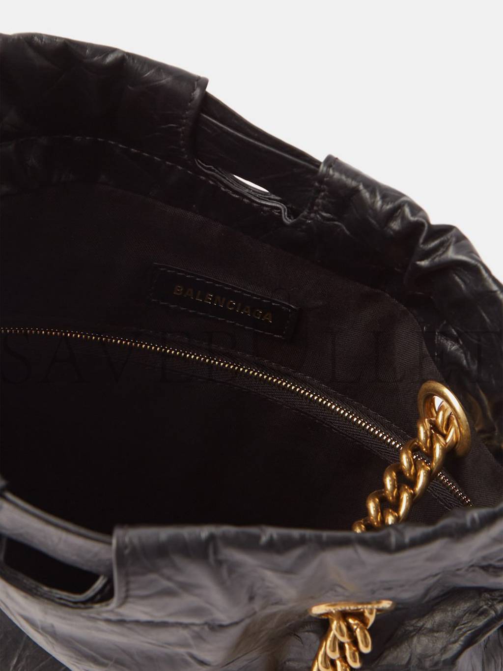 Ba*len*cia*ga black crush creased-leather tote bag  matchesfashion us (27.9*25.4*10.1cm)