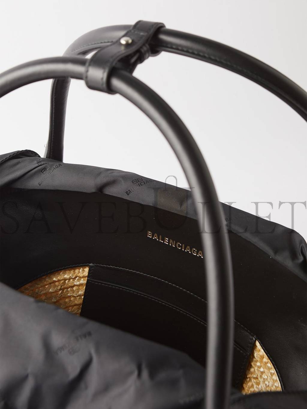 Ba*len*cia*ga beige medium leather-trim basket bag matchesfashion us (40.5*28*15cm)