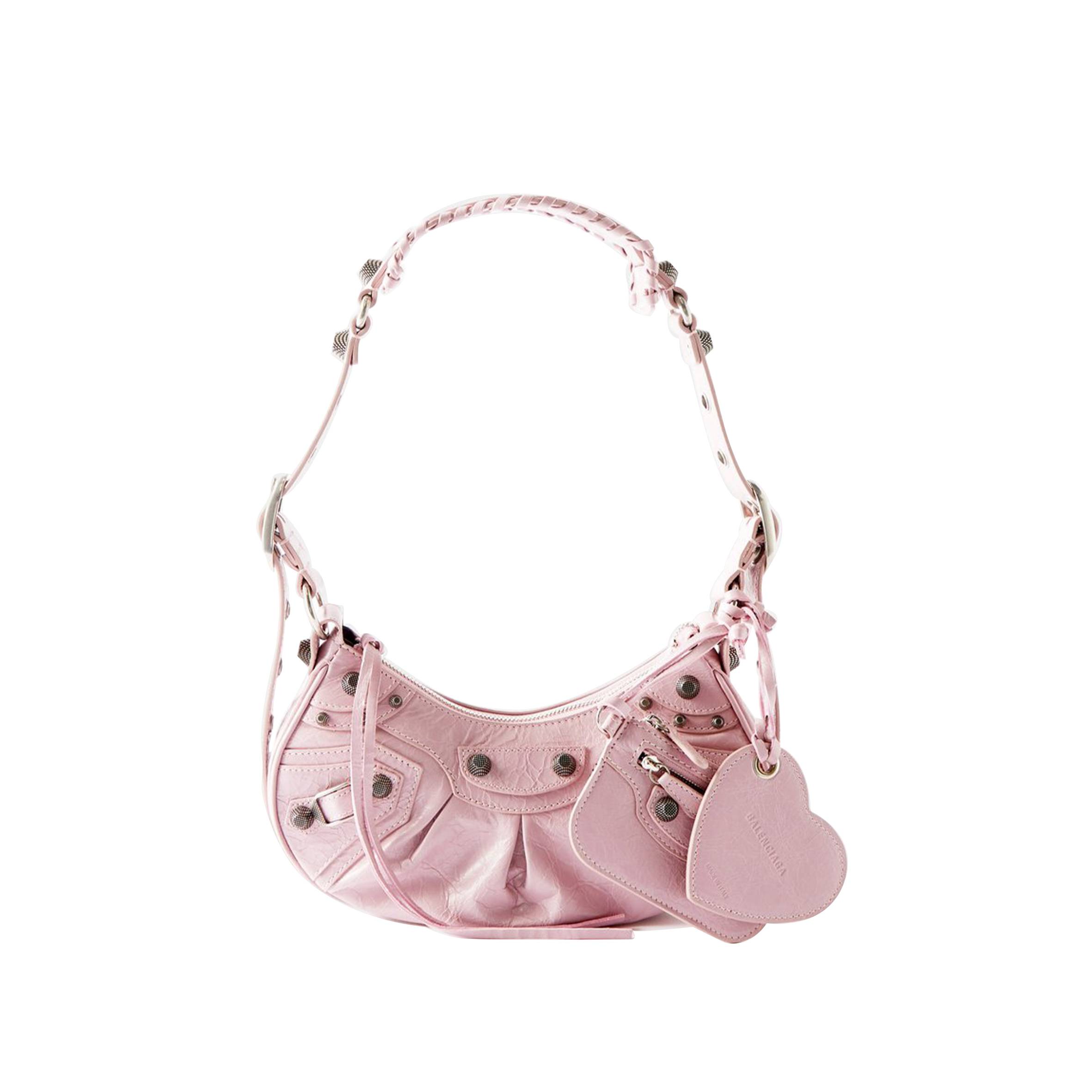 Ba*len*cia*ga pink le cagole xs leather shoulder bag  matchesfashion us (26*13*5cm)