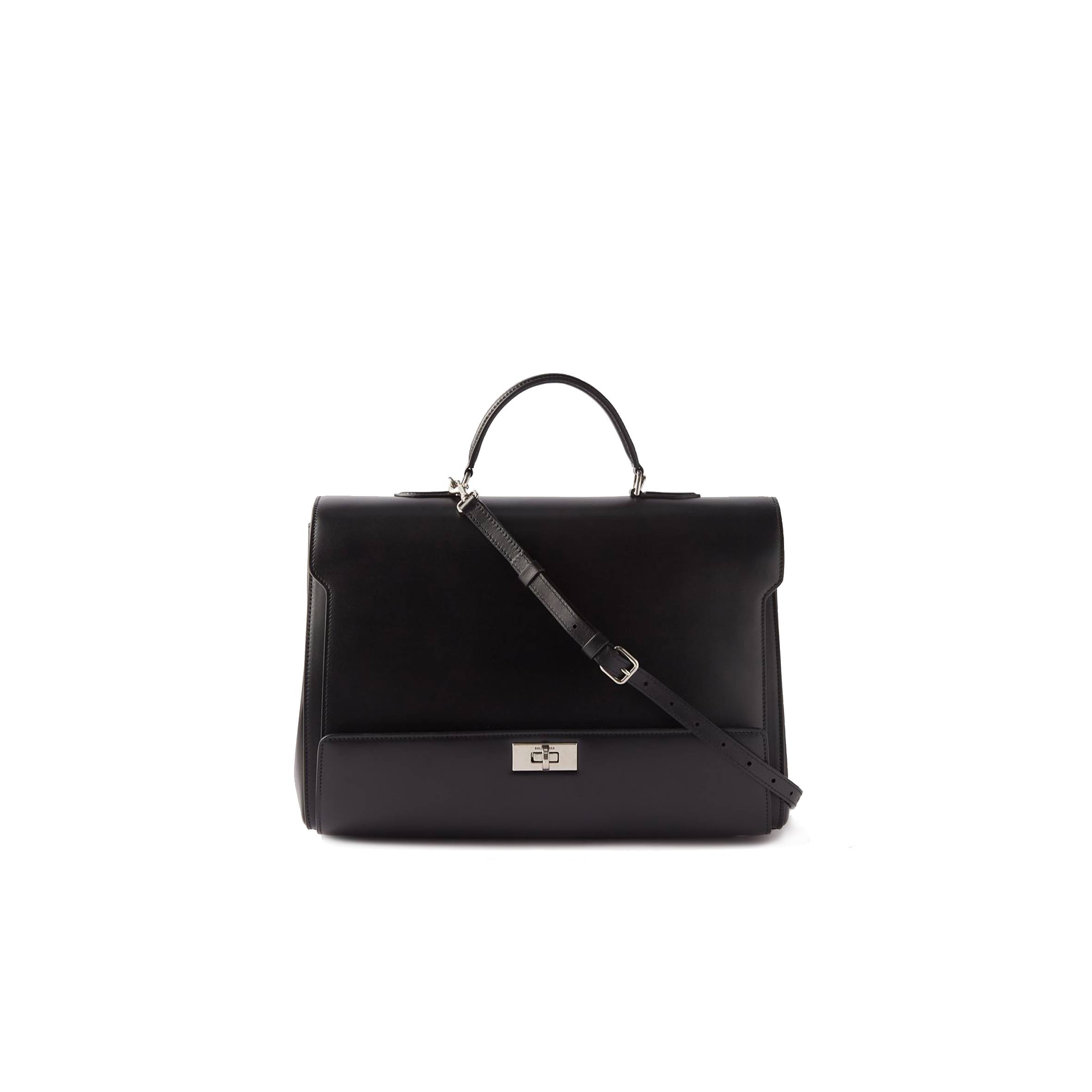 Ba*len*cia*ga black money leather handbag  matchesfashion us (38.3*26.9*16.5cm)