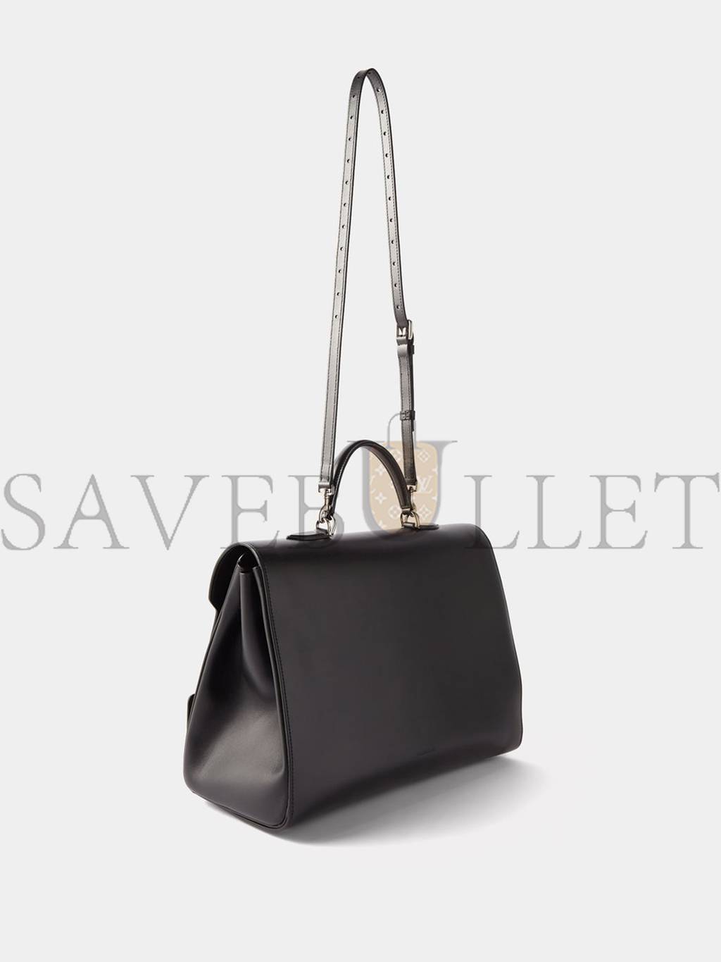 Ba*len*cia*ga black money leather handbag  matchesfashion us (38.3*26.9*16.5cm)