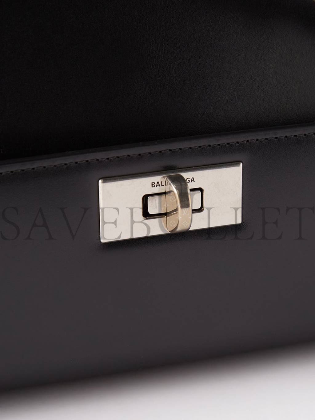 Ba*len*cia*ga black money leather handbag  matchesfashion us (38.3*26.9*16.5cm)