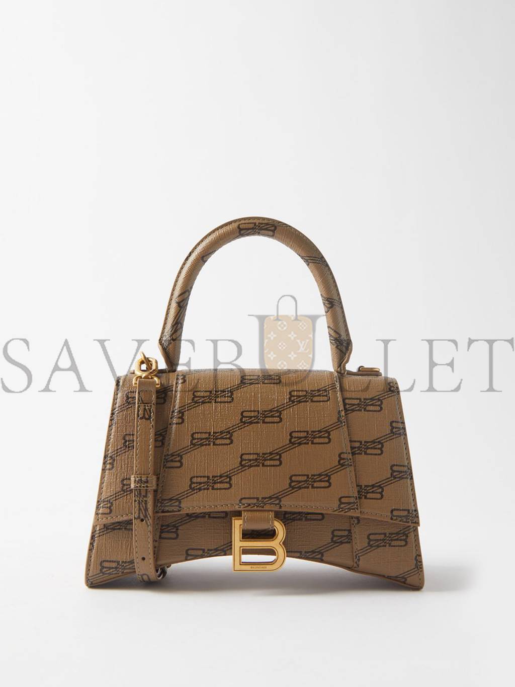 Ba*len*cia*ga beige hourglass s bb-print coated canvas bag matchesfashion us (22.5*15*10cm)