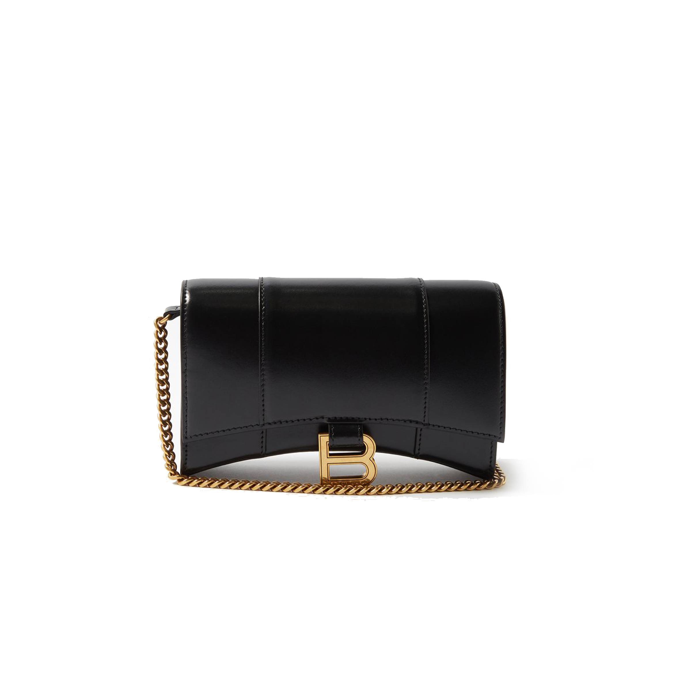 Ba*len*cia*ga black hourglass mini leather cross-body bag  matchesfashion us (19.5*12*5cm)
