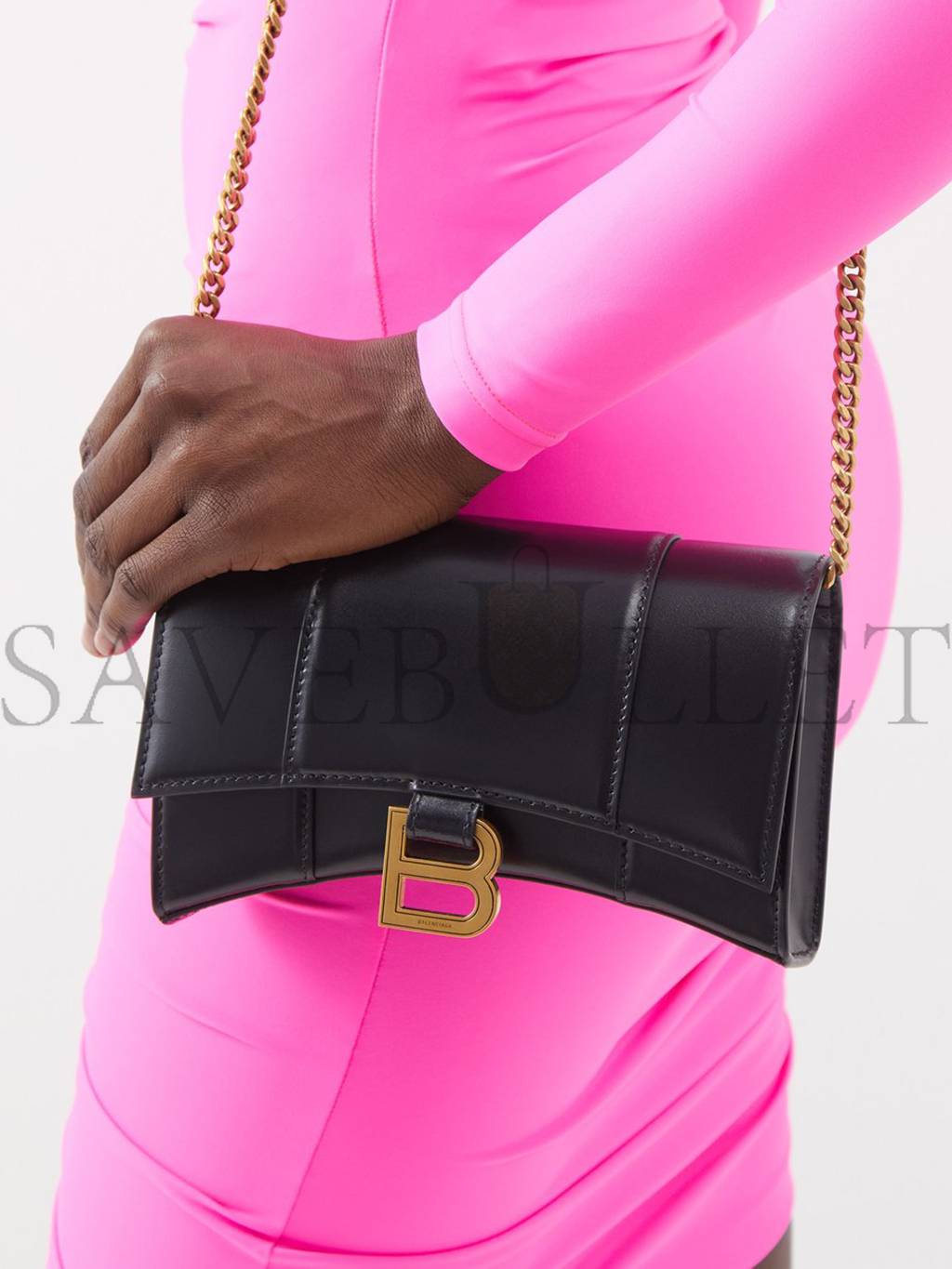 Ba*len*cia*ga black hourglass mini leather cross-body bag  matchesfashion us (19.5*12*5cm)