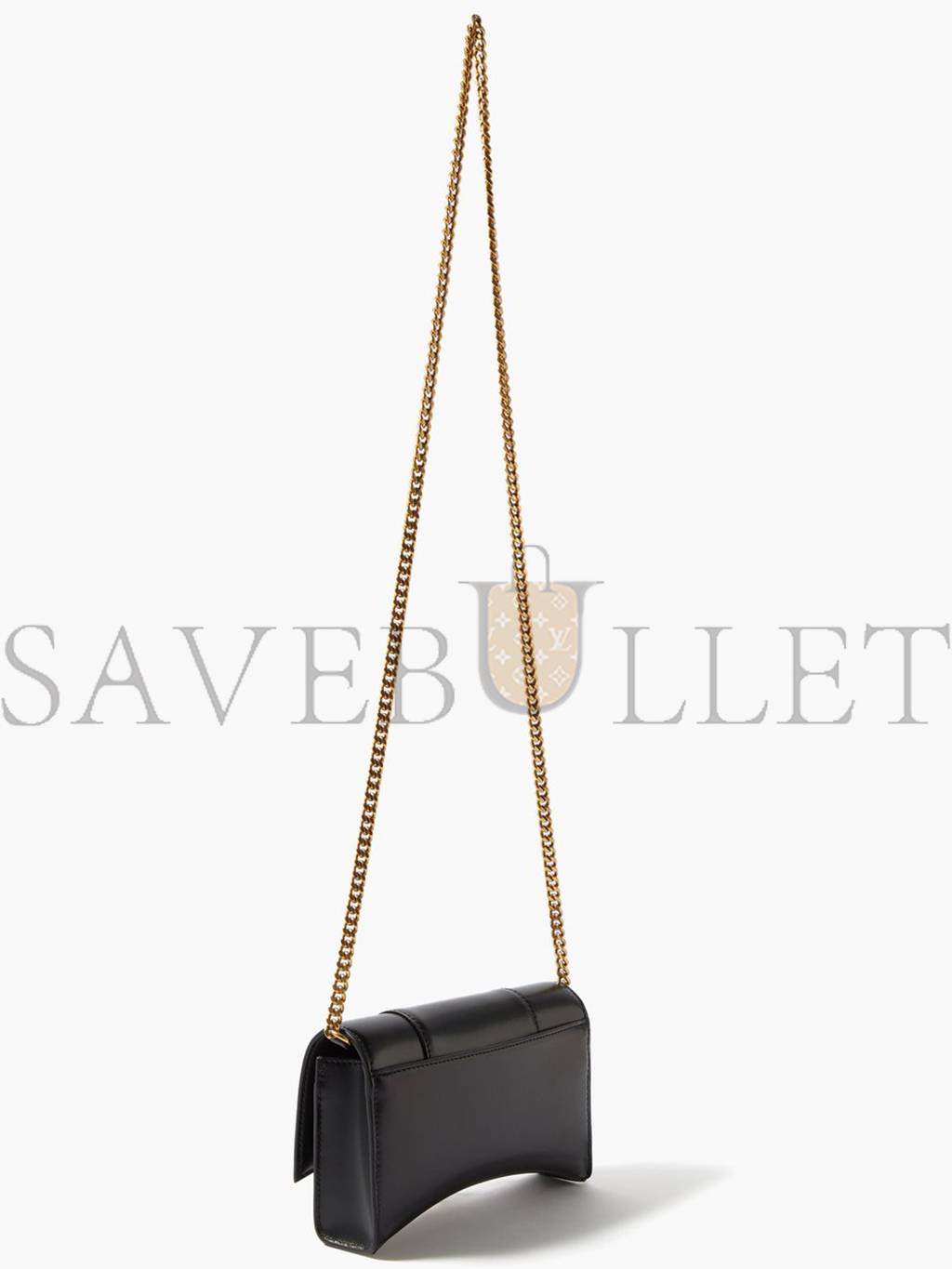 Ba*len*cia*ga black hourglass mini leather cross-body bag  matchesfashion us (19.5*12*5cm)
