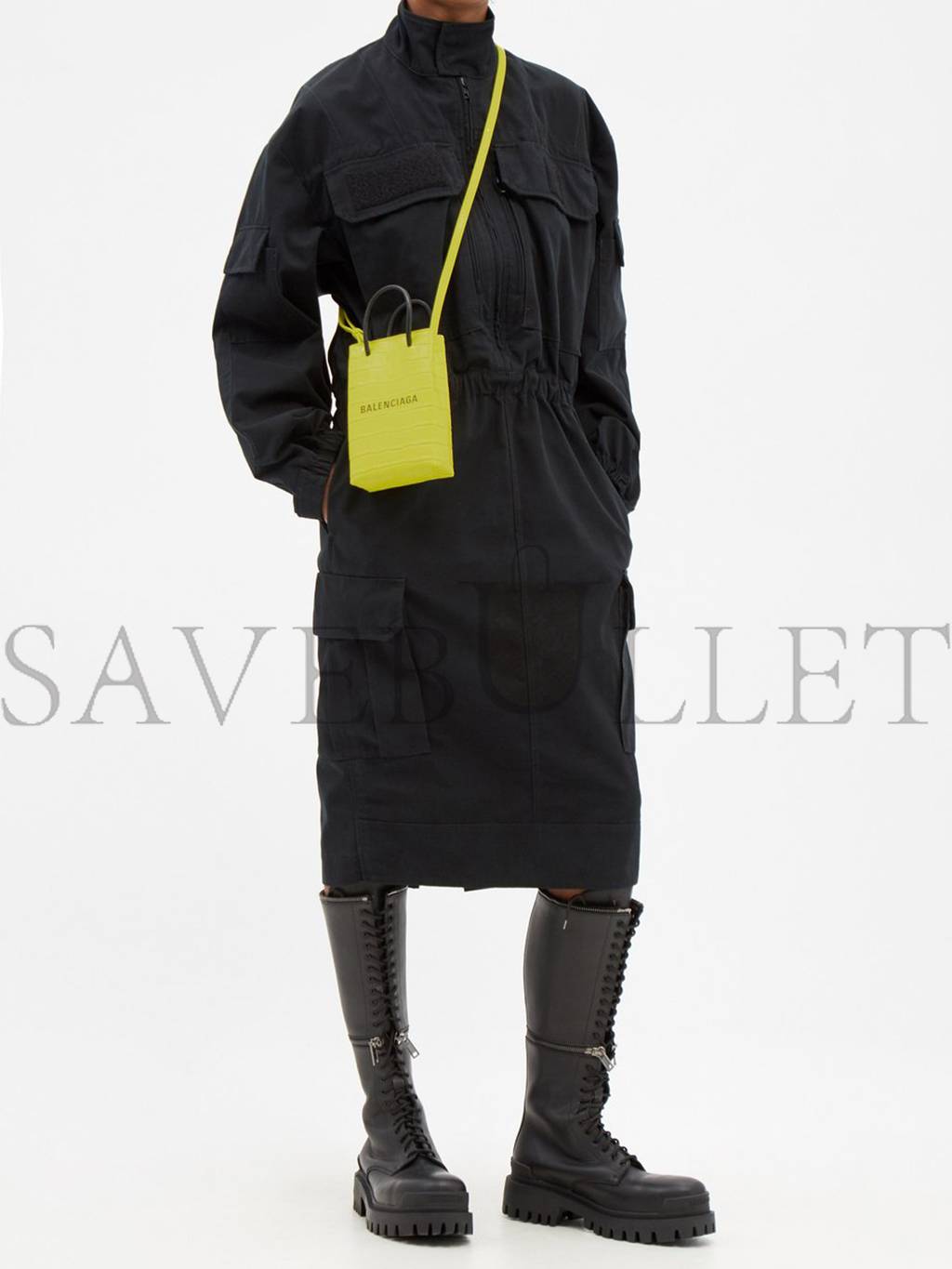 Ba*len*cia*ga yellow shopping mini croc-efffect leather cross-body bag  matchesfashion us (18*12.4*4.8cm)