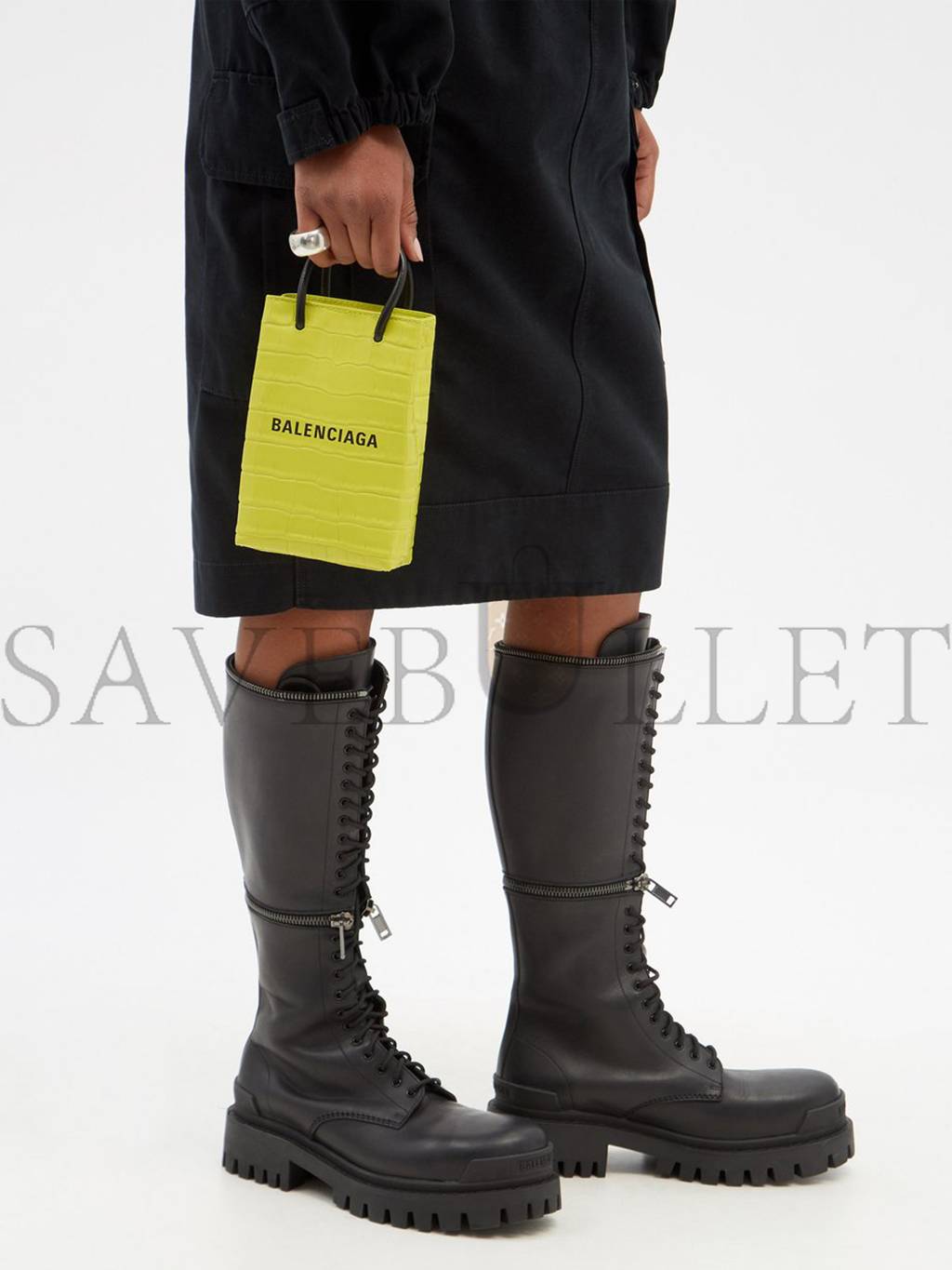 Ba*len*cia*ga yellow shopping mini croc-efffect leather cross-body bag  matchesfashion us (18*12.4*4.8cm)