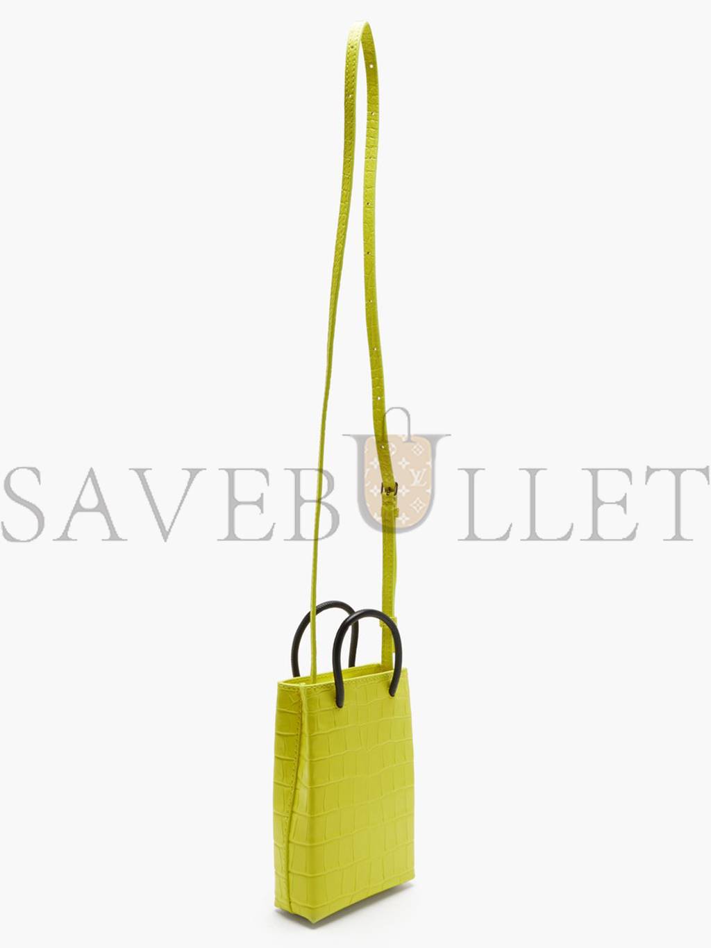 Ba*len*cia*ga yellow shopping mini croc-efffect leather cross-body bag  matchesfashion us (18*12.4*4.8cm)